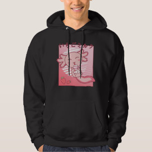 Axolotl Strawberry Milk Retro Kawaii Japan Axolotl Hoodie