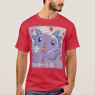 Axolotl Strawberry Milk Retro Kawaii Japan Axolotl T-Shirt