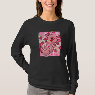 Axolotl Strawberry Milk Shake Carton Japanese Girl T-Shirt