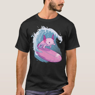 Axolotl Surfing Ocean Sea Axolotl Sea Ocean Animal T-Shirt