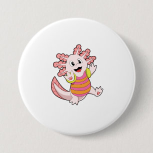 Axolotl Swimming 7.5 Cm Round Badge