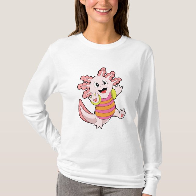 Axolotl Swimming T-Shirt (Front)