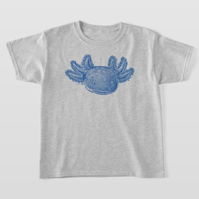 Axolotl T-Shirt - BLUE (Laydown)