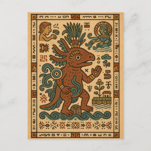 Axolotl Teotl – God of the Waters Holiday Postcard