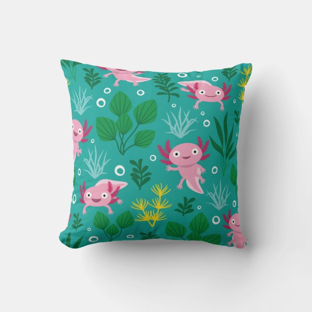 Axolotl Throw Pillow (Front)