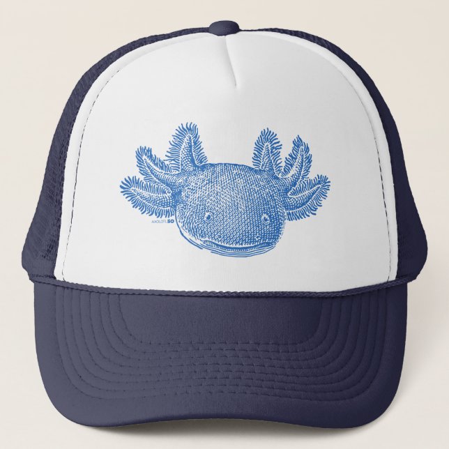 Axolotl Trucker Hat - BLUE (Front)