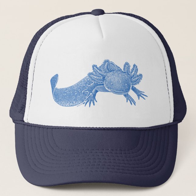 Axolotl Trucker Hat - BLUE (Front)