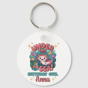 Axolotl Under the Sea Birthday Girl Cute Ocean Key Ring