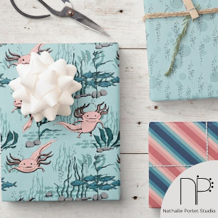 Axolotl Underwater Theme Gift Wrapping Paper Set
