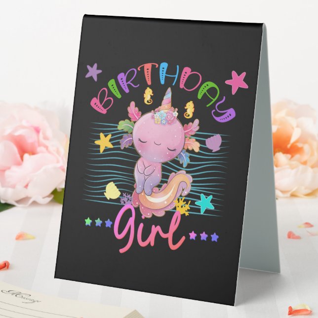 Axolotl Unicorn Birthday Girl Party Theme Colourfu (In SItu (Wedding))