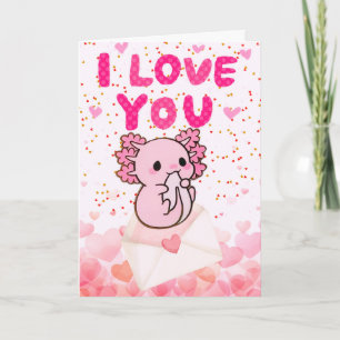 Axolotl valentines day cards