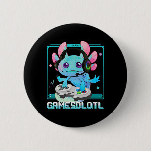 Axolotl Video Gamer Kawaii Pastel Goth Cute Anime 6 Cm Round Badge