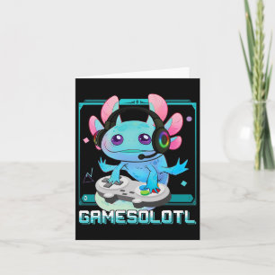 Axolotl Video Gamer Kawaii Pastel Goth Cute Anime Card