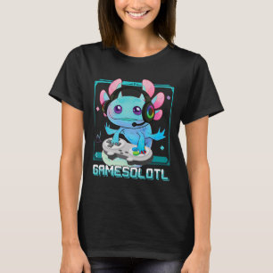 Axolotl Video Gamer Kawaii Pastel Goth Cute Anime T-Shirt