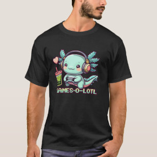 Axolotl Video Games Gamesolotl Kawaii Axolotl Game T-Shirt