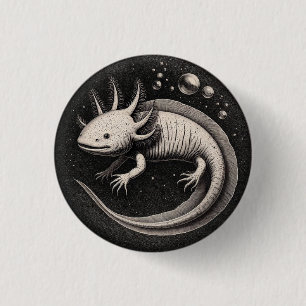 Axolotl Vintage Illustration 3 Cm Round Badge