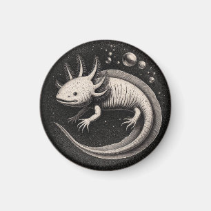 Axolotl Vintage Illustration Magnet