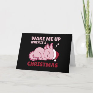 Axolotl Wake Me Up When It's Christmas Holiday Car Card