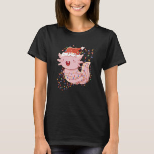 Axolotl Wearing A Santa Hat And Tangled In Christm T-Shirt