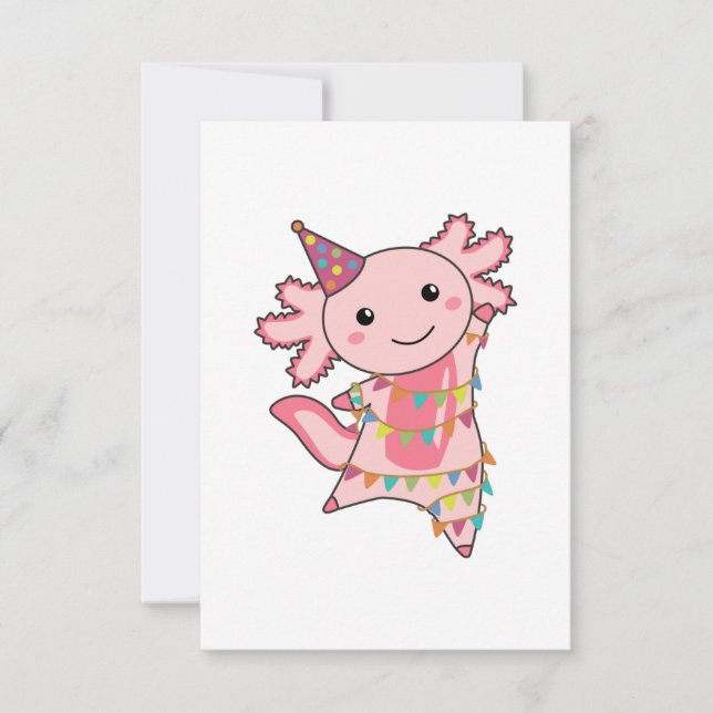 Axolotl Wishes Happy Birthday To You Axolotls Adul Invitation (Front)