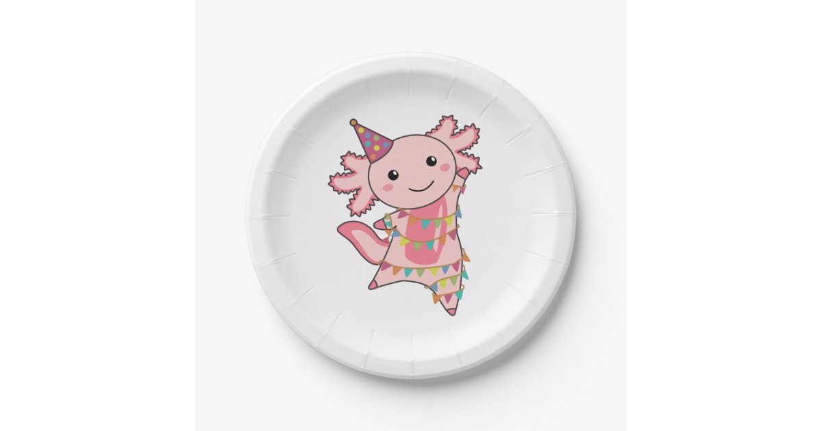 Axolotl Wishes Happy Birthday To You Axolotls Adul Paper Plate | Zazzle