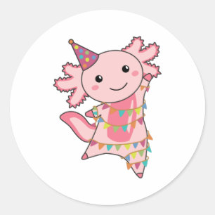 Axolotl Wishes Happy Birthday To You Axolotls Classic Round Sticker