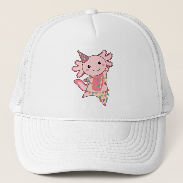 Axolotl Wishes Happy Birthday To You Axolotls Trucker Hat (Front)