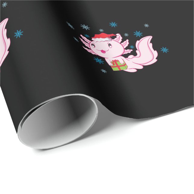 Axolotl with Christmas present Wrapping Paper (Roll Corner)