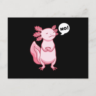 Axolotl With Stuffed Animal In Kawaii Style Postcard
