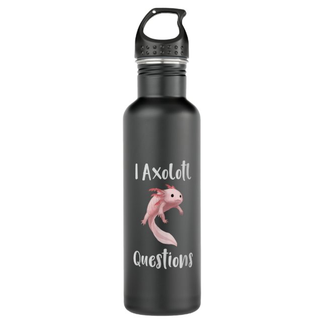 Axolotl  Womens Kids Men Youth Funny Cute Axolotl  710 Ml Water Bottle (Front)