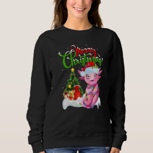 Axolotl Xmas Decorations Santa Axolotl Christmas Sweatshirt