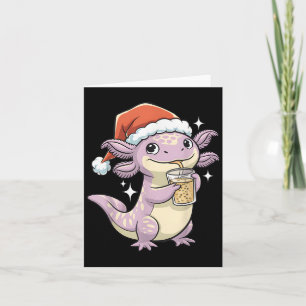 Axolotl Xmas Hat Santa Tree Cute Funny Christmas P Card
