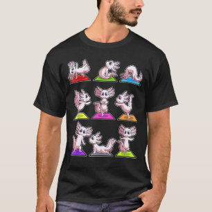 Axolotl Yoga Poses Sport Gymnastics Ohm Heartbeat T-Shirt