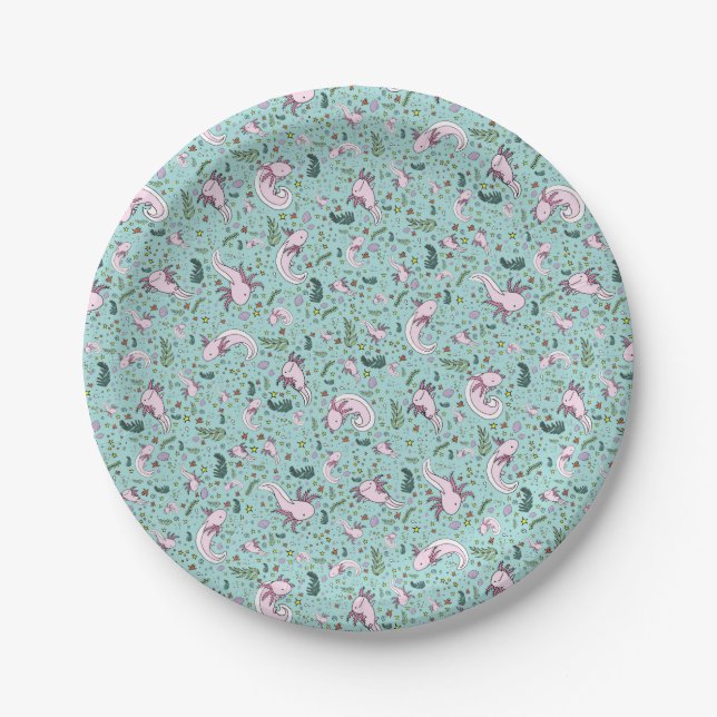 Axolotls in Blue Paper Plate (Front)