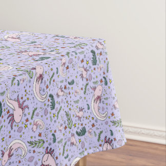 Axolotls in Purple Tablecloth