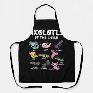 Axolotls Of The World Cute Kawaii Axolotl Lover Oc Apron