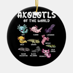 Axolotls Of The World Cute Kawaii Axolotl Lover Oc Ceramic Tree Decoration