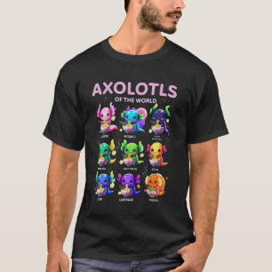 Axolotls of The World Funny Axolotl Kawaii Eating  T-Shirt