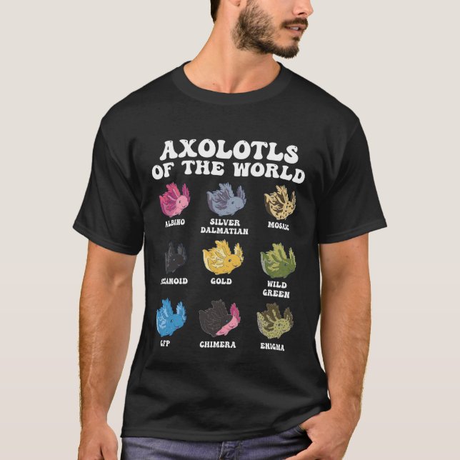 Axolotls of the world Sweet Animals Kawaii Axolotl T-Shirt (Front)