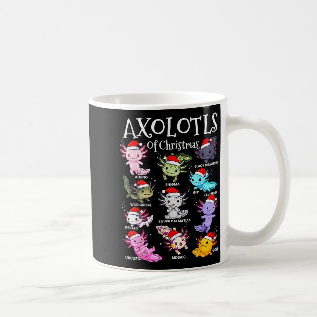 Axolotls Santa Hat Christmas Pajama Cute Animal Ax Coffee Mug (Right)