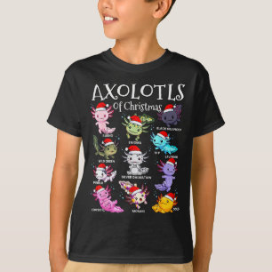 Axolotls Santa Hat Christmas Pajama Cute Animal Ax T-Shirt