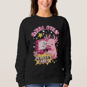 Axolotly Perfect Gamer Axolotl Playing Video Game Sweatshirt