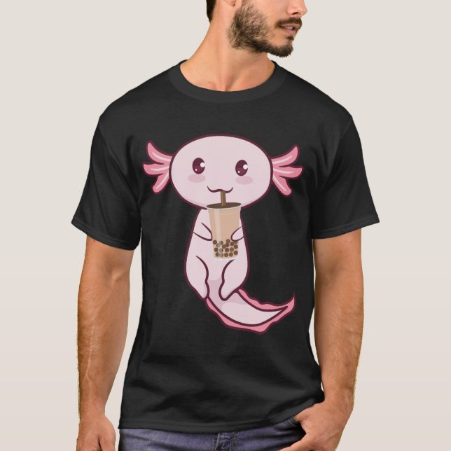 Axolots Lover Pet Animal Axolotl Bubble Tea Kawaii T-Shirt (Front)