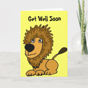 AY-Lion Cartoon Get Well Card