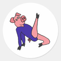 AY- Pink Pig Gymnast doing Floor Exercises