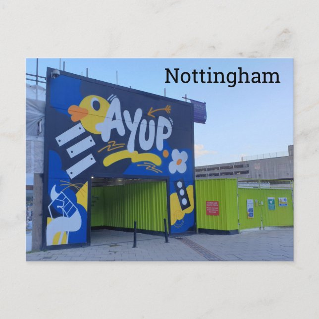 Ay Up Nottingham! Postcard (Front)