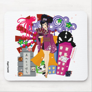 Ayaka in Harajuku Town Mouse Mat