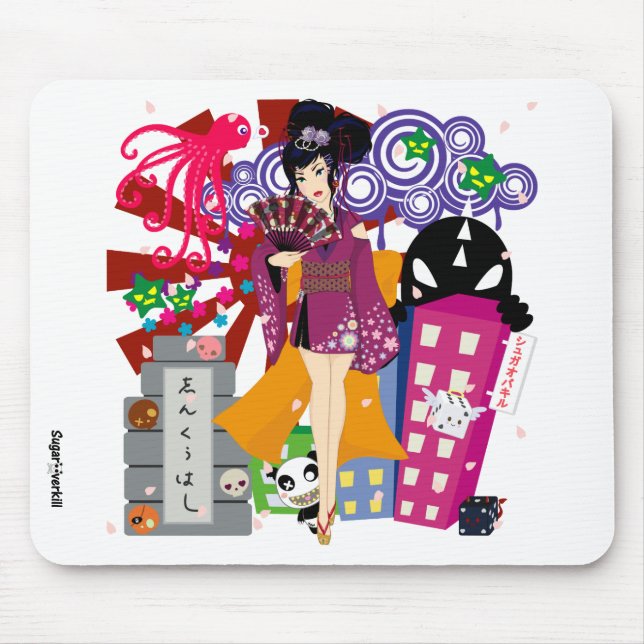 Ayaka in Harajuku Town Mouse Mat (Front)