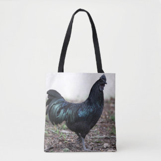 Ayam Cemani Cockerel Black Chicken Rooster Tote Bag
