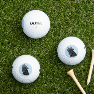 Ayam Cemani Rooster Head Golf Balls